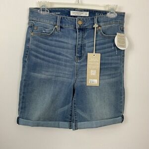 Liverpool Kristy High Rise Denim Shorts Cuffed Distressed Women's Size 4
